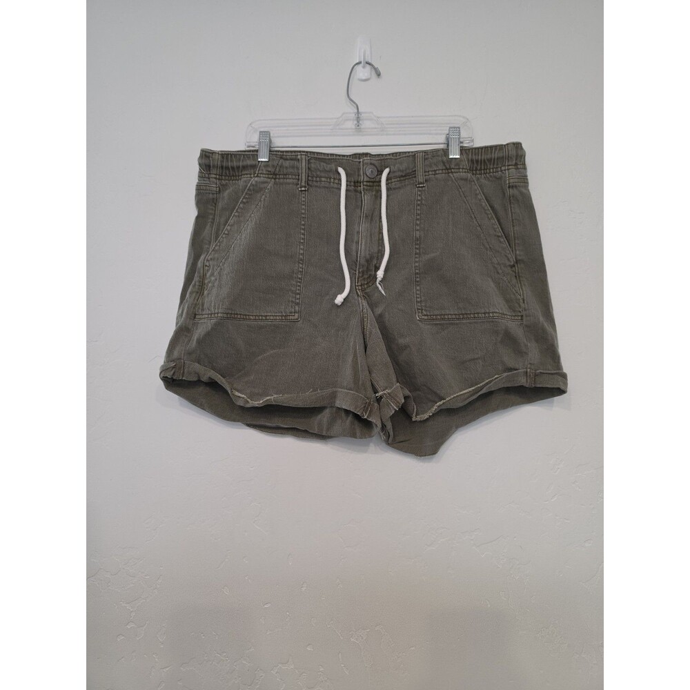 American Eagle Women's Denim Cuffed Shorts Stretch Size 18 Green